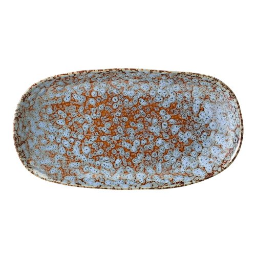 Platou din gresie ceramică Bloomingville Paula, 23,5 x 12,5 cm, maro-albastru