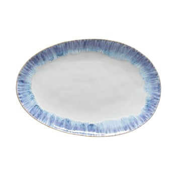 Platou servire din gresie ceramică Costa Nova Brisa, albastru - alb
