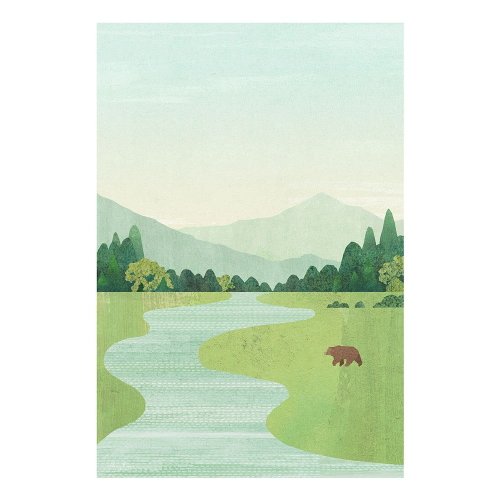 Poster 30x40 cm Bear in the Meadow - Travelposter