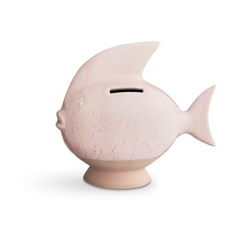Pușculiță din ceramică Kähler Design Moneybank Fish, roz