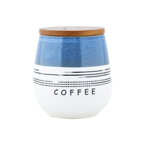 Recipent din gresie ceramică cu capac pentru cafea Villa Altachiara Homify, alb-albastru