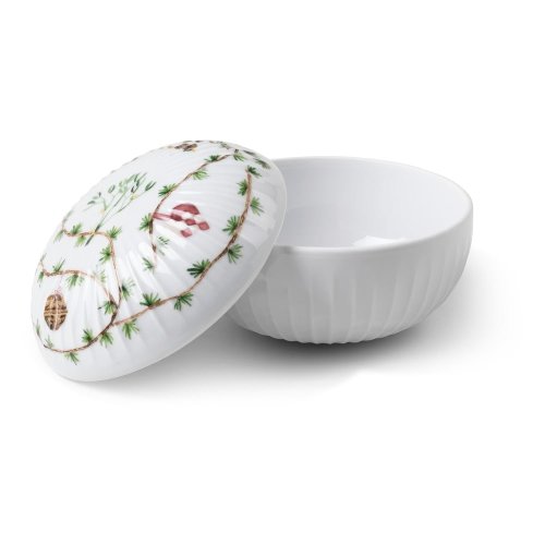 Recipient alb de dulciuri din porțelan cu model de Căciun Kähler Design Hammershøi