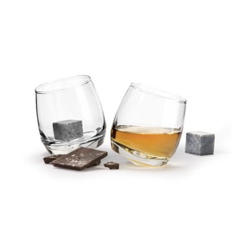 Set 2 pahare cu pietre de răcire pentru whiskey Sagaform Gentleman, 200 ml