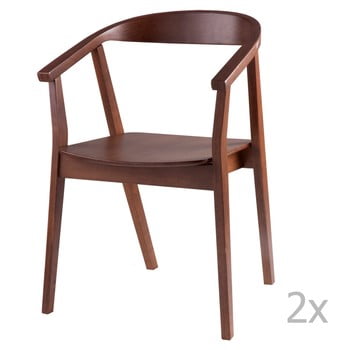 Set 2 scaune cu elemente de decor din lemn de nuc sømcasa Donna