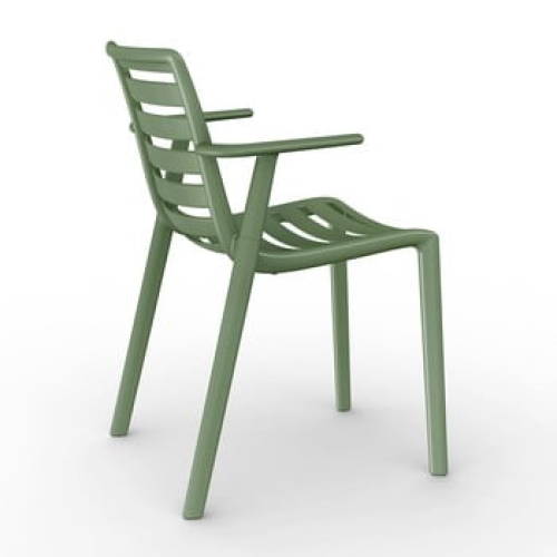 Set 2 scaune de grădină cu cotierei Resol Slatkat, verde măsliniu