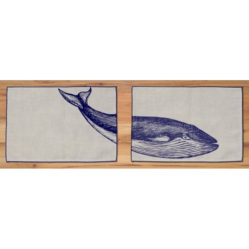 Set 2 suporturi textile pentru farfurii Madre Selva Blue Whale