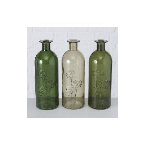 Set 3 vaze din sticlă Boltze Lesina, înălțime 20,8 cm