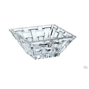 Set 4 boluri pătrate din cristal pentru sosuri Nachtmann Bossa Nova, 8,5 x 8,5 cm