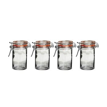 Set 4 borcane din sticlă cu capac Premier Housewares