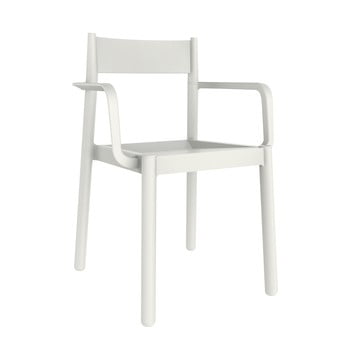 Set 4 scaune de grădină cu cotierei Resol Danna, alb
