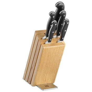 Set 6 cuțite cu bloc din lemn de stejar WMF