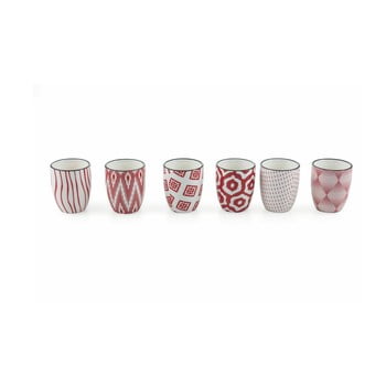 Set 6 pahare din ceramică Villa d´Este Confusion, roșu