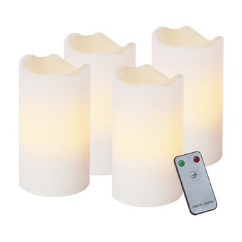 Set de 4 lumânări LED cu telecomandă Best Season Wachs, înălțime 13 cm