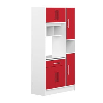 Sistem depozitare pentru bucătărie cu rafturi TemaHome Louise, roşu - alb