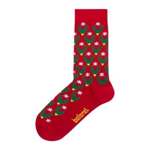 Șosete în cutie de cadou Ballonet Socks Season's Greetings Socks Card with Caribou, mărime 36 - 40