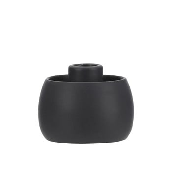 Suport din ceramică pentru lumânare A Simple Mess Tiana, ⌀ 9 cm, negru
