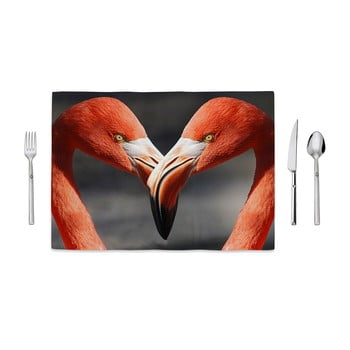 Homedebleu - Suport farfurie home de bleu flamingos love, 35 x 49 cm