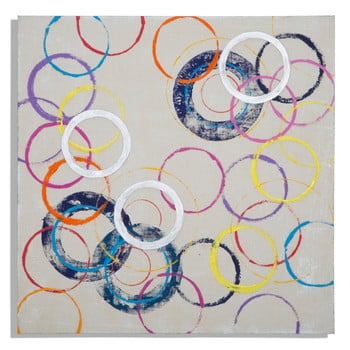 Tablou pictat manual Mauro Ferretti Circles, 80 x 80 cm