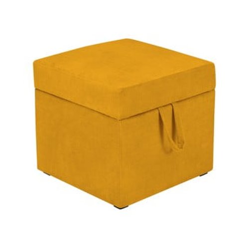 Taburet cu spațiu pentru depozitare KICOTI Cube, galben