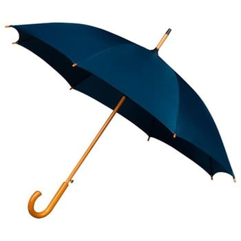 Umbrelă cu mâner din lemn Ambiance Wooden, ⌀ 102 cm, albastru