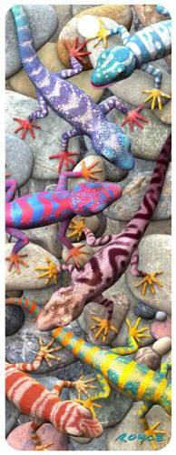 Semn de carte 3D - Geckos