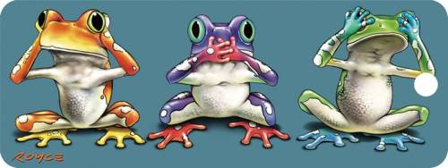 Semn de carte 3D - No Evil Frogs