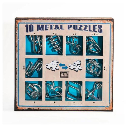 Set Albastru 10 Metal Puzzles
