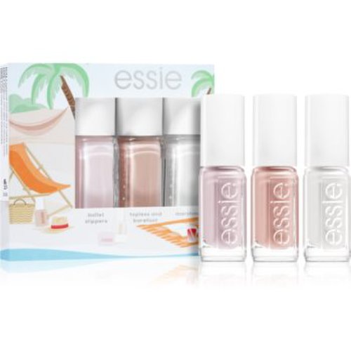 Essie mini triopack summer set de lacuri de unghii ballet slippers, topless and barefoot, marshmallow culoare