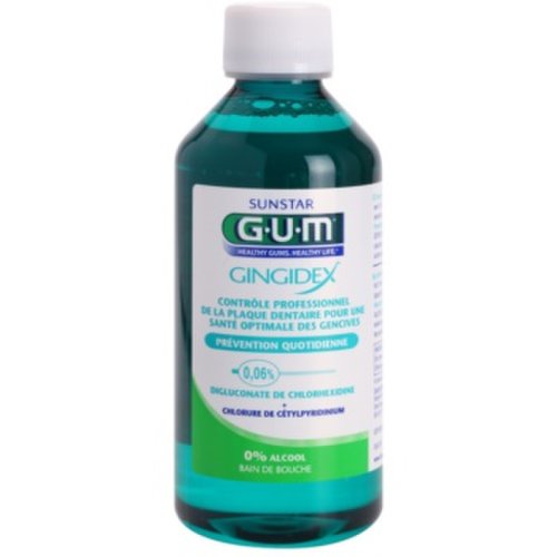 G.U.M Gingidex 0,06% Apa de gura impotriva placii dentare si a gingivitei. fara alcool