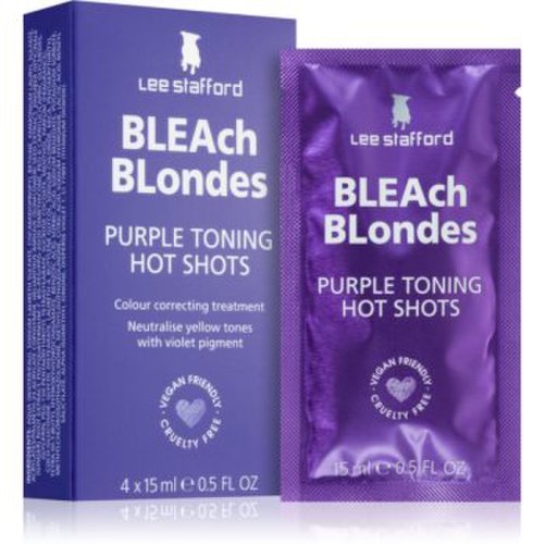 Lee Stafford Bleach Blondes Purple Toning Hot Shots ingrijire par neutralizeaza tonurile de galben