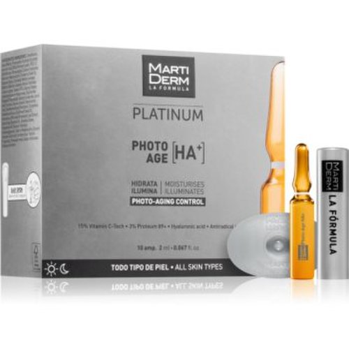MartiDerm Platinum Photo Age HA+ ser facial anti-îmbătrânire in fiole