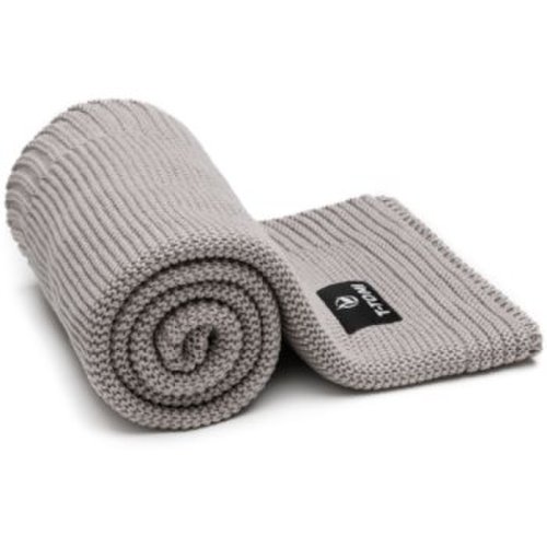 T-TOMI Knitted Blanket Grey Waves pled împletit