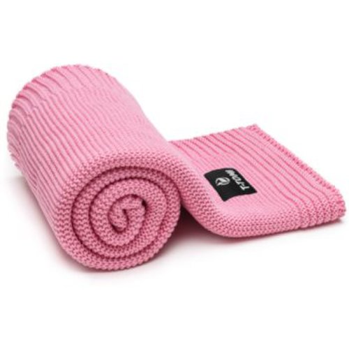 T-TOMI Knitted Blanket Pink Waves pled împletit