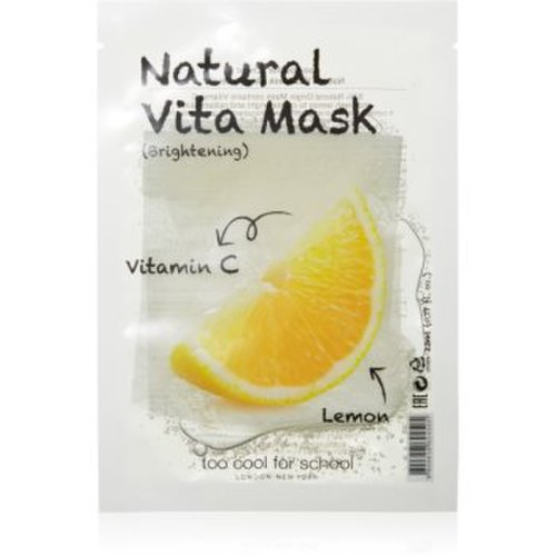 Too Cool For School Natural Vita Mask Brightening Lemon mască textilă iluminatoare