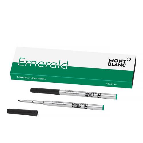 2 ballpoint pen refills (m) emerald green
