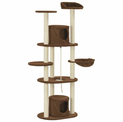 Casa Practica - Ansamblu pentru pisici cu stâlpi din funie sisal, maro, 160 cm