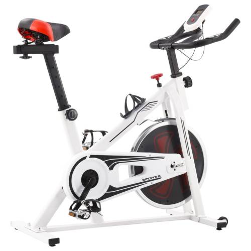 Casa Practica - Bicicletă fitness, centrifugă, cu senzori puls, alb și roșu