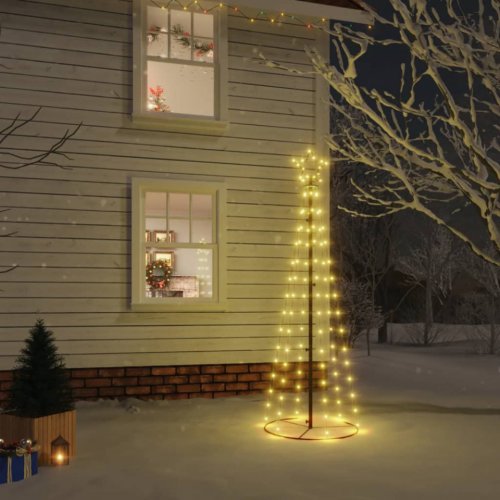 Brad de Crăciun conic, 108 LED-uri, alb cald, 70x180 cm