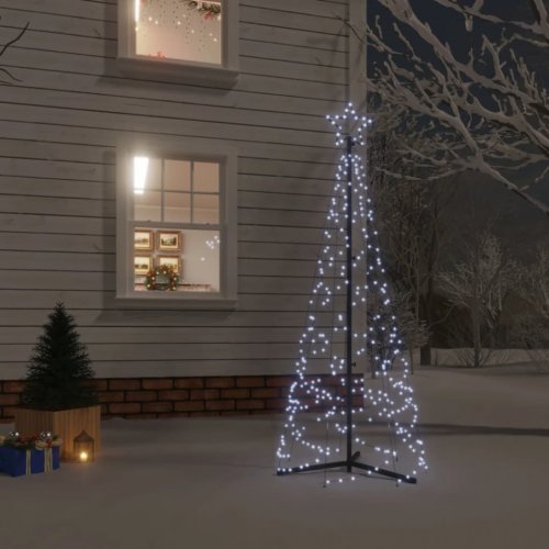 Casa Practica - Brad de crăciun conic, 200 led-uri, alb rece, 70x180 cm