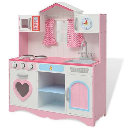 Casa Practica - Bucătărie de jucărie din lemn 82 x 30 x 100 cm, roz și alb