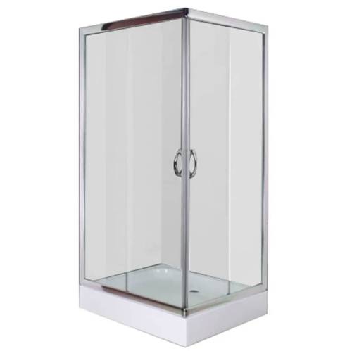 Cabină de duș cu cădiță, dreptunghiulară, 100 x 80 x 185 cm