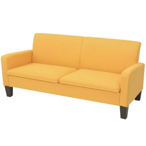 Canapea cu 3 locuri, 180 x 65 x 76 cm, galben