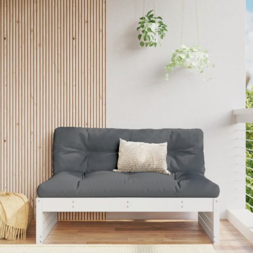 Canapea de mijloc, 120x80 cm, alb, lemn masiv de pin