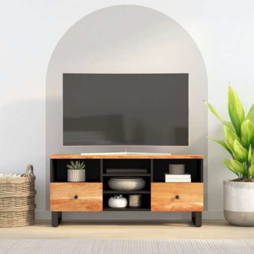 Comodă TV, 100x33x46 cm, lemn masiv de acacia & lemn compozit