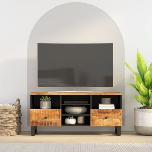 Comodă TV, 100x33x46 cm, lemn masiv de mango și lemn compozit