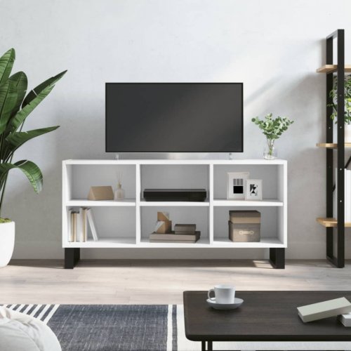 Comodă TV, alb, 103,5x30x50 cm, lemn compozit