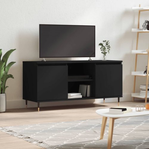 Comodă TV, negru, 104x35x50 cm, lemn compozit