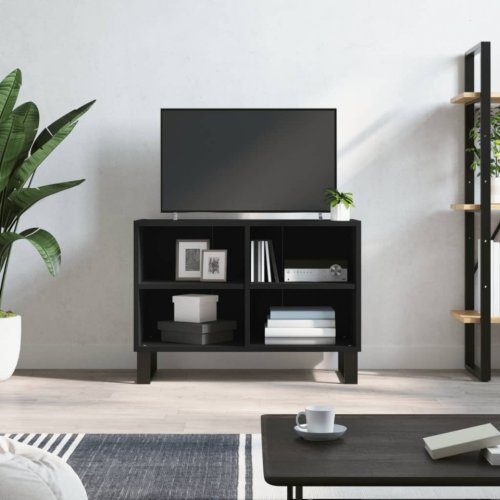Comodă TV, negru, 69,5x30x50 cm, lemn compozit