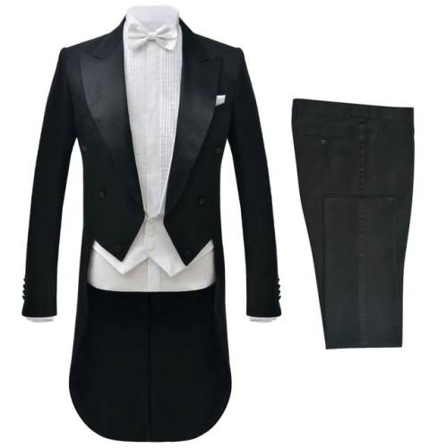 Casa Practica - Costum bărbătesc cu cravată albă 2 piese mărimea 52 negru