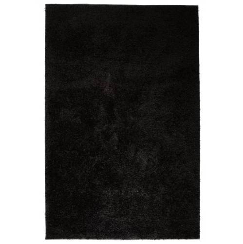 Covor cu fir lung, 140 x 200 cm, negru